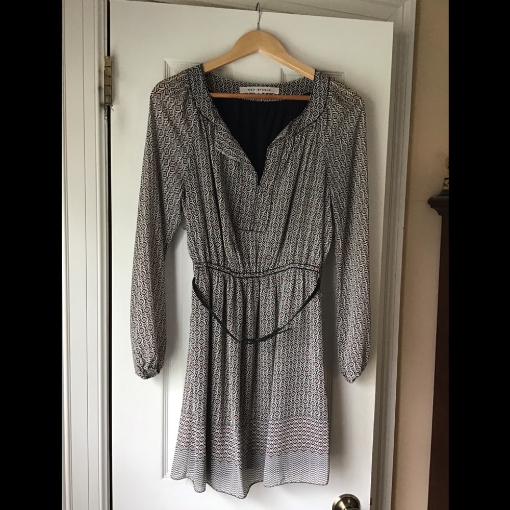 Max Studio LS Split Neck Dress